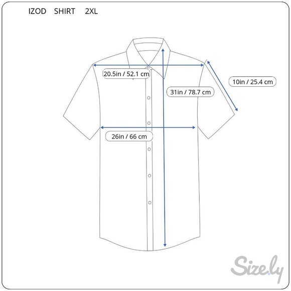 Izod Advantage Button Down Short Sleeve Shirt Turquoise White Turtle Print 2XL - Picture 5 of 8